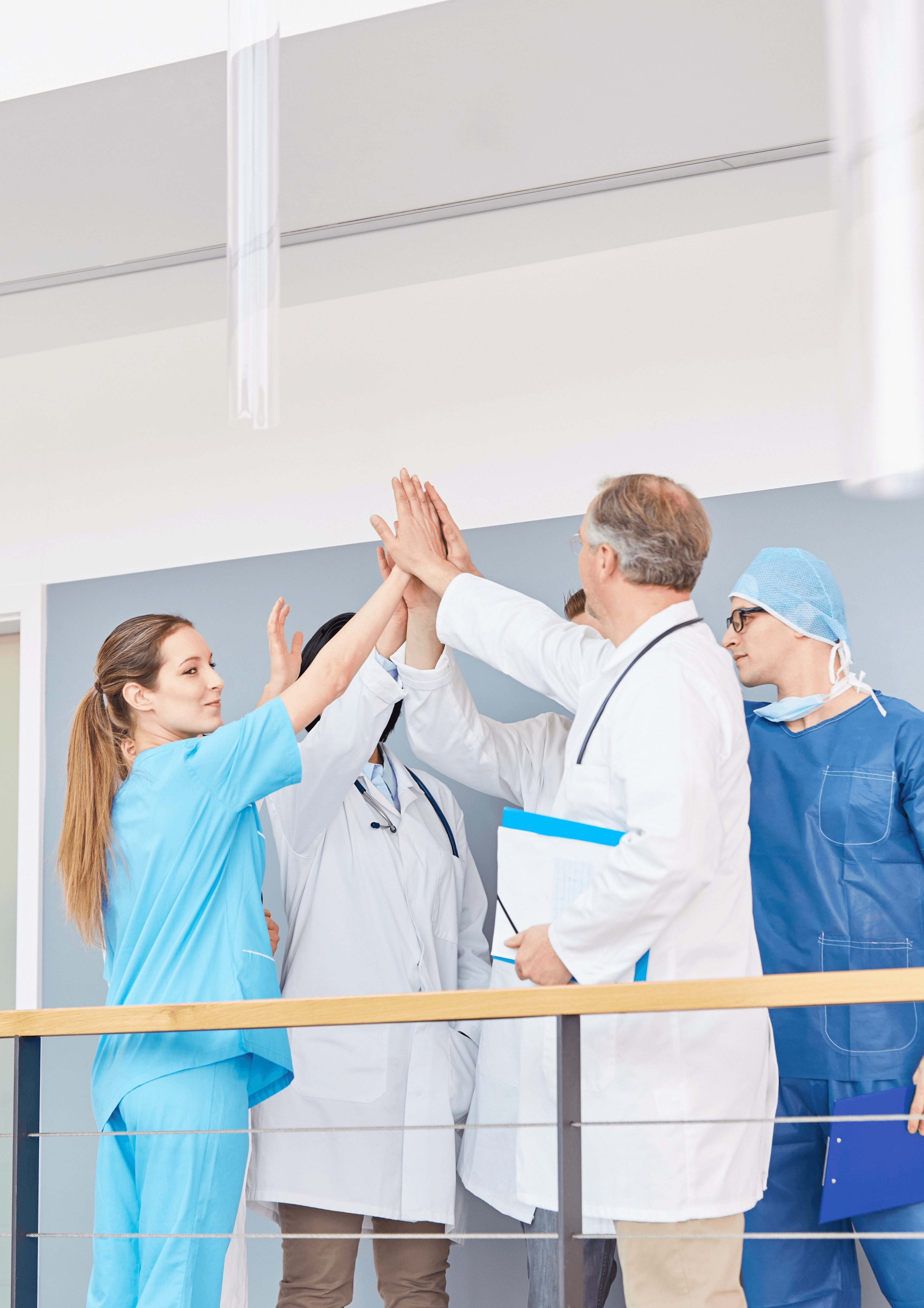Happy doctors collaborating